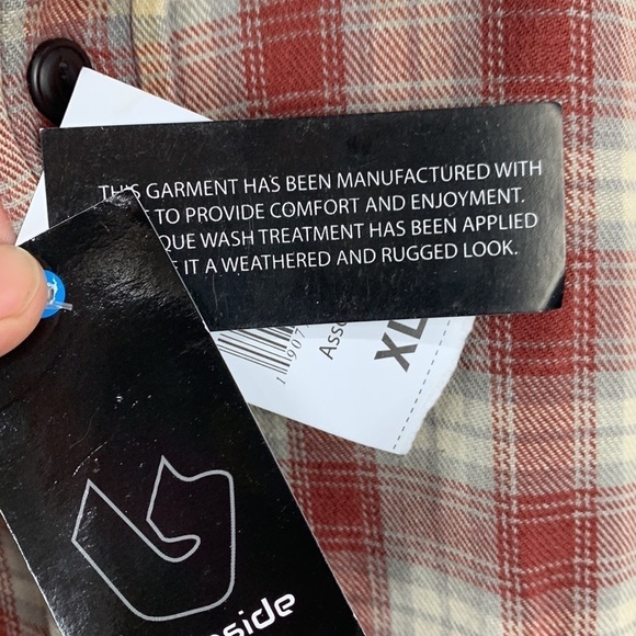 Burnside Mens Plaid Long Sleeve Button Down Shirt - Picture 7 of 9